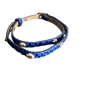 Stella & Dot Royal Blue and Gold Double Wrap Bracelet
